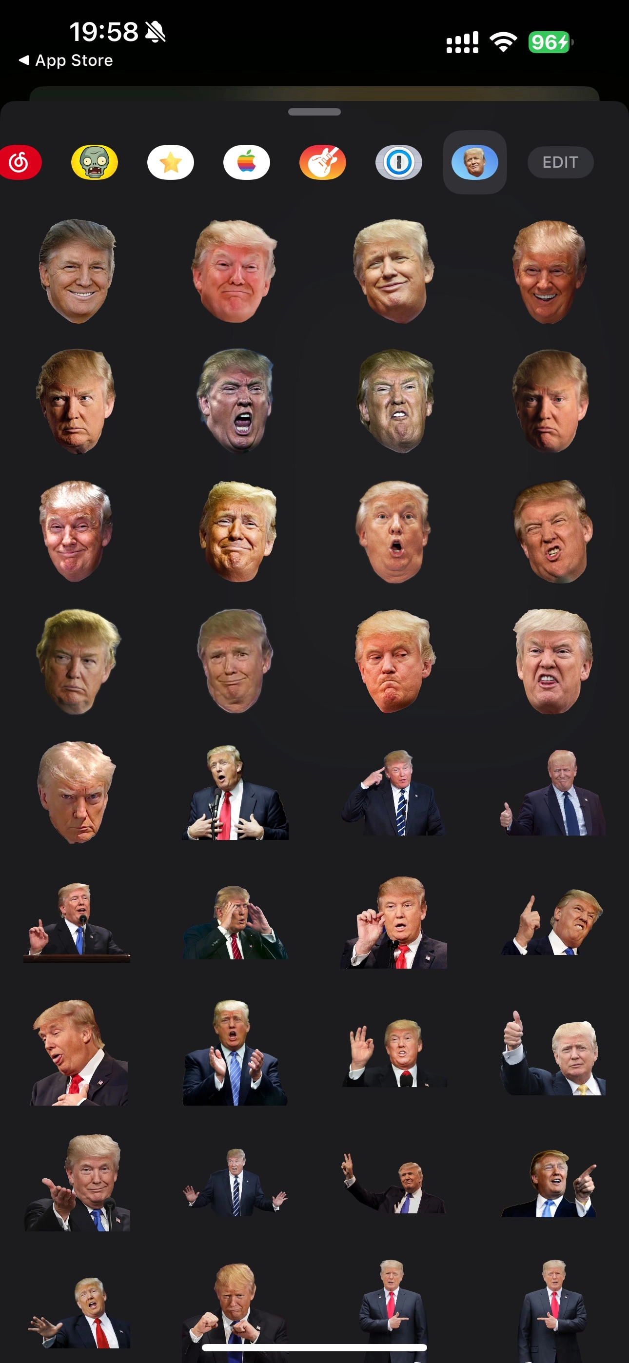 一款好玩的川普头像应用 for iMessages，免费的！