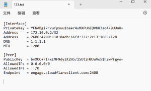 【转载】用cloudflare WAPR+生成WireGuard节点解锁 chatgpt速度贼稳 - 万事屋