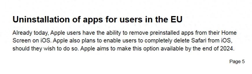 苹果今年年底前调整iOS，让欧盟iPhone用户能卸载Safari浏览器-1
