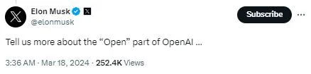 马斯克用行动反击 开源自家顶级大模型 Grok-1 压力给到OpenAI-1 马斯克用行动反击 开源自家顶级大模型 Grok-1 压力给到OpenAI-1