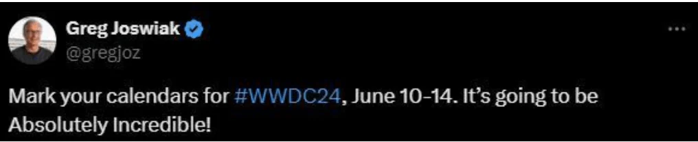 图片[4] - 苹果官宣定档！iOS 18或亮相！苹果高管推文还暗示这一重要细节 - 万事屋 | 生活·动漫·娱乐综合社区-银魂同好聚集地