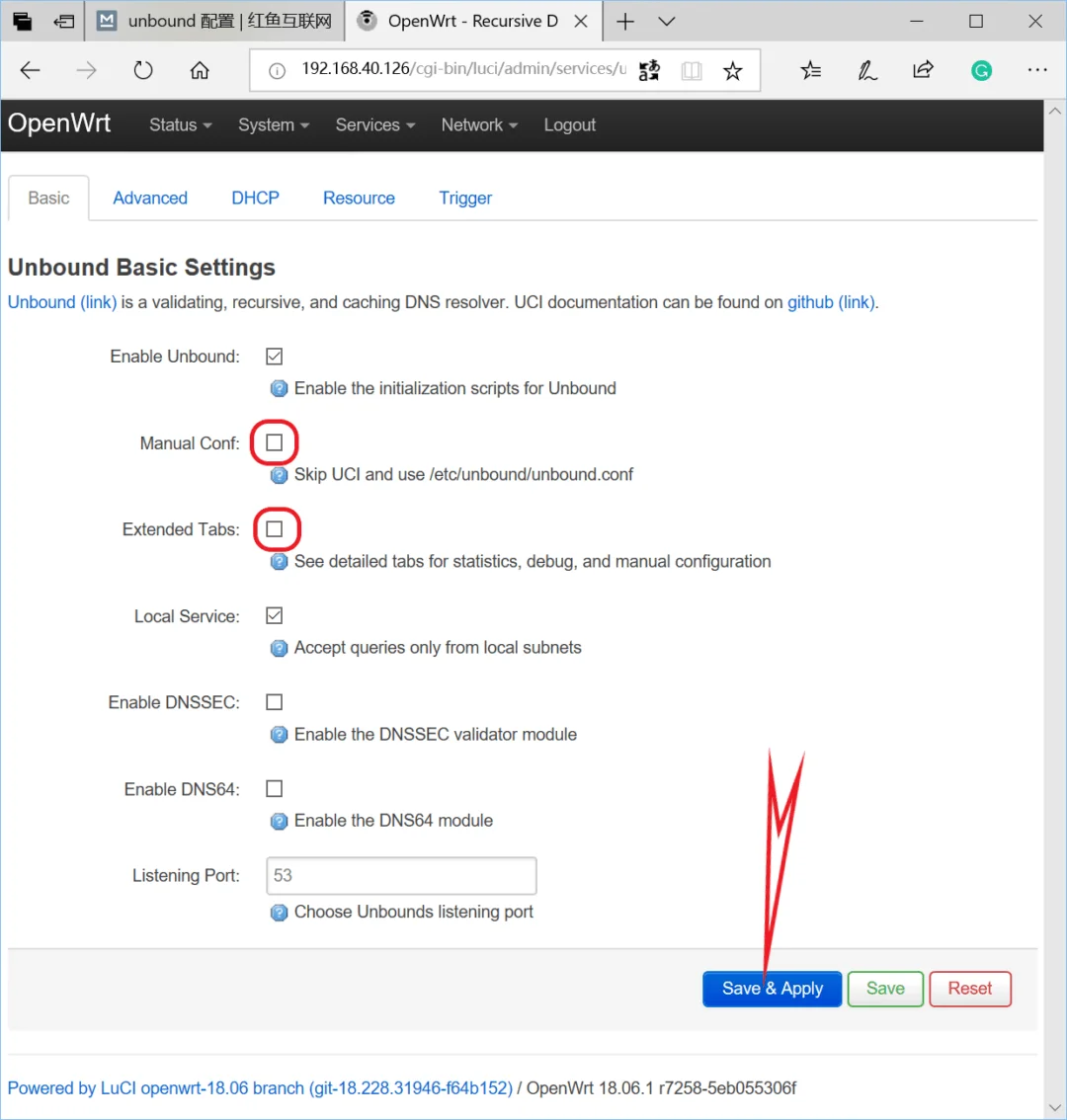 OpenWrt 安装 unbound 并配置和使用 DNS over TLS-1 OpenWrt 安装 unbound 并配置和使用 DNS over TLS-1