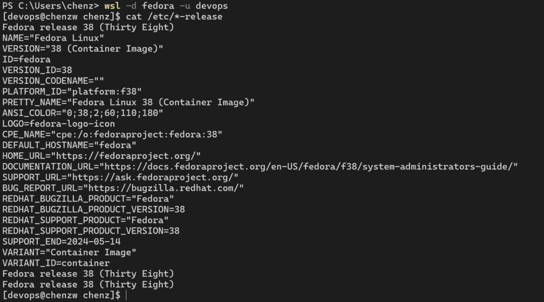技术转载：WSL2 中运行Fedora 37-1