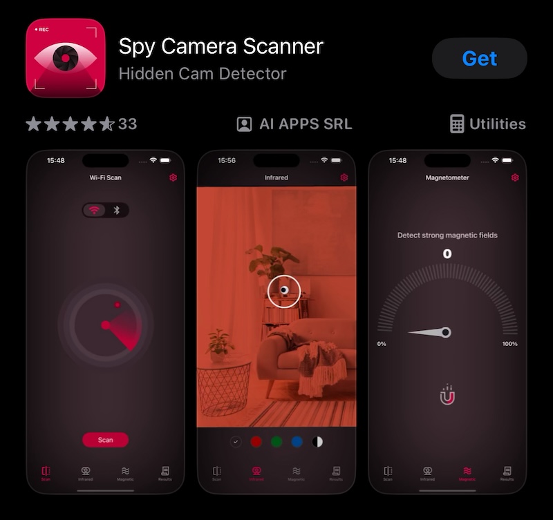 这款可以帮你找寻周围隐藏摄像头的app正在ios限时免费中！ - 万事屋 | 生活·动漫·娱乐综合社区-银魂同好聚集地