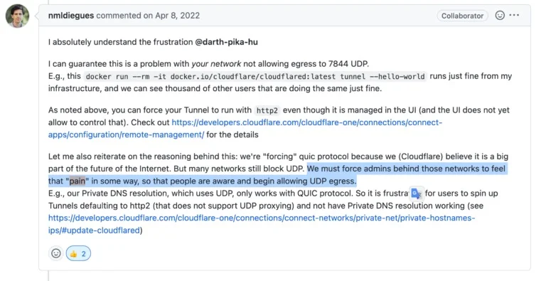 图片[1] - Cloudflared tunnel 关闭QUIC 强制使用 http2 - 技术宅银魂 - 科技改变生活 - 万事屋 | 生活·动漫·娱乐综合社区-银魂同好聚集地