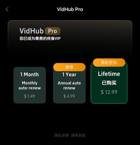 还是没忍住买了Vidhub Pro早鸟价12.99美元 - 万事屋