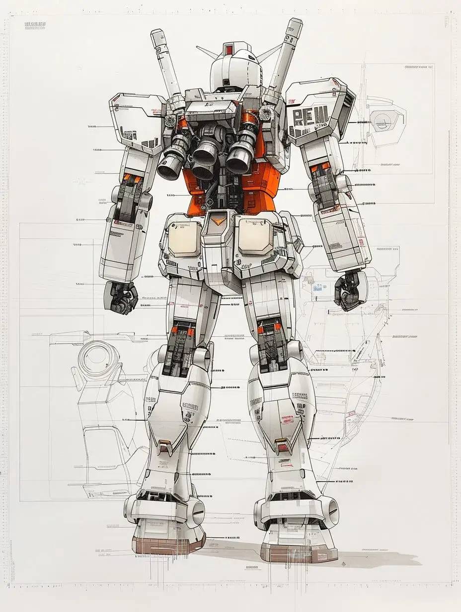 机动战士高达RX-78-2的设计图-1