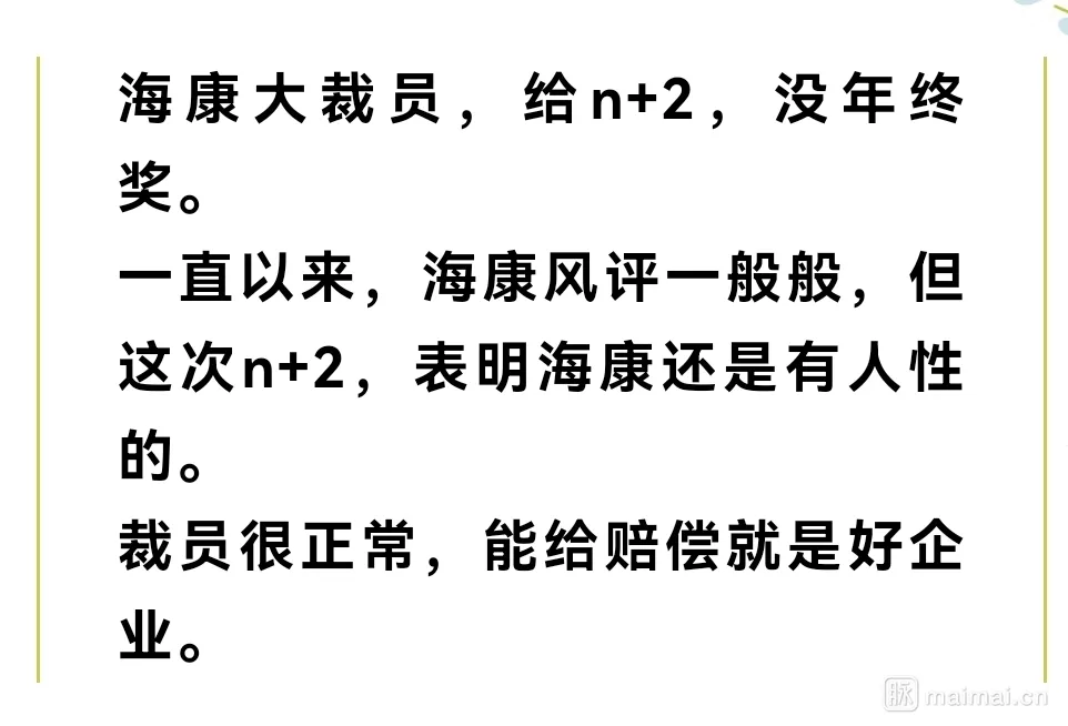 网传海康大裁员，赔的多赔的少就看怎么对比了 - 生活银魂 - 大众生活 - 万事屋 | 生活·动漫·娱乐综合社区-银魂同好聚集地