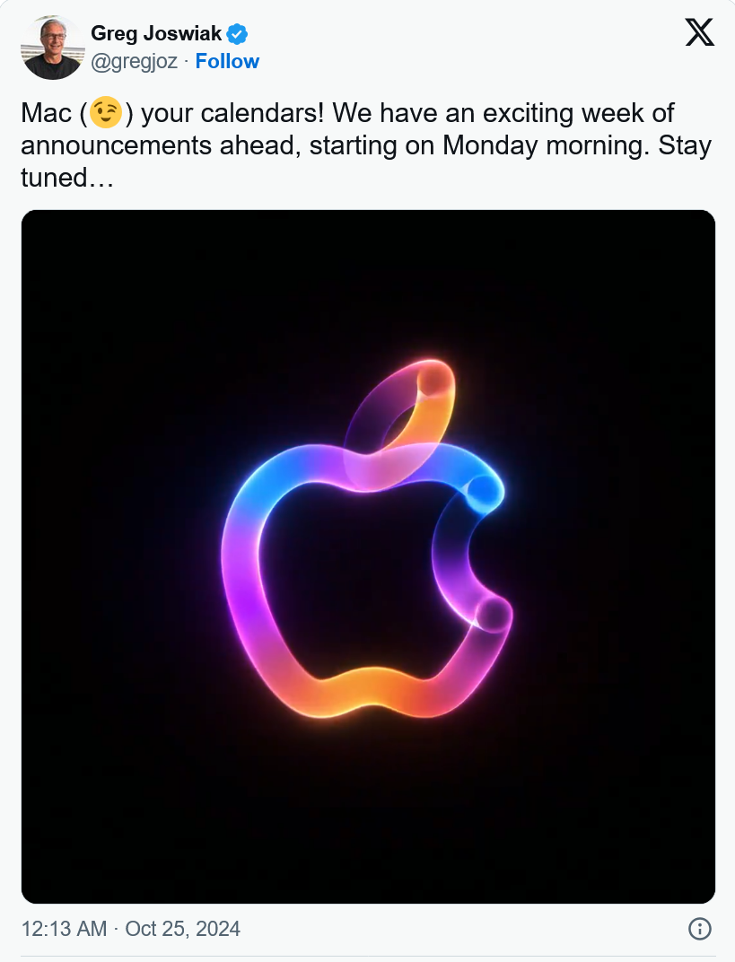 苹果官方预告下周发布 M4 Mac - 万事屋 | 生活·动漫·娱乐综合社区-银魂同好聚集地