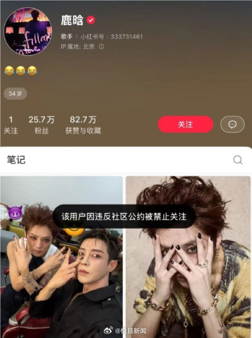 鹿晗社交平台被禁止关注，这是有什么大瓜要出来了吗？ - 万事屋 | 生活·动漫·娱乐综合社区-银魂同好聚集地