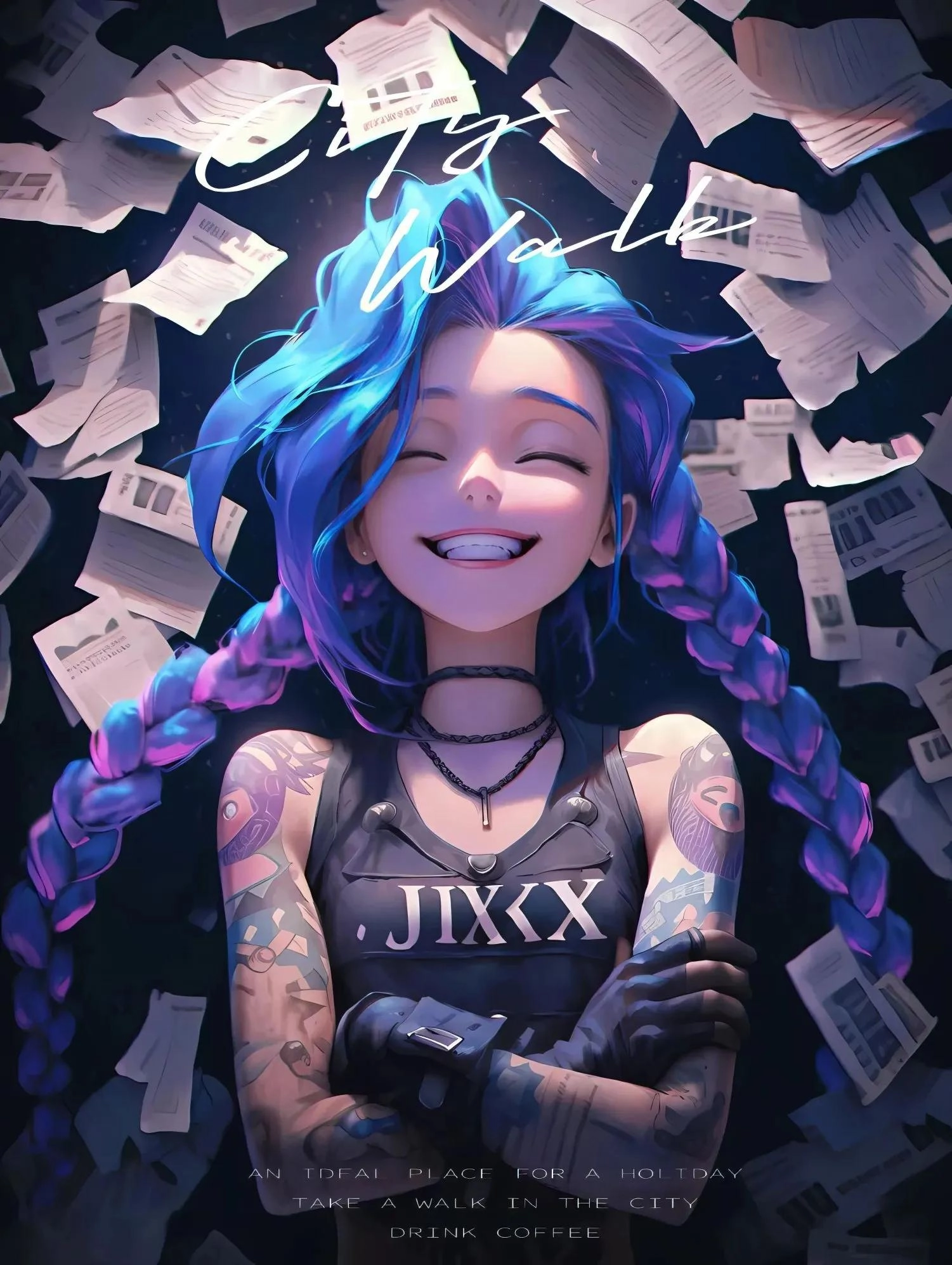 二次元手机壁纸·报纸墙背景壁纸