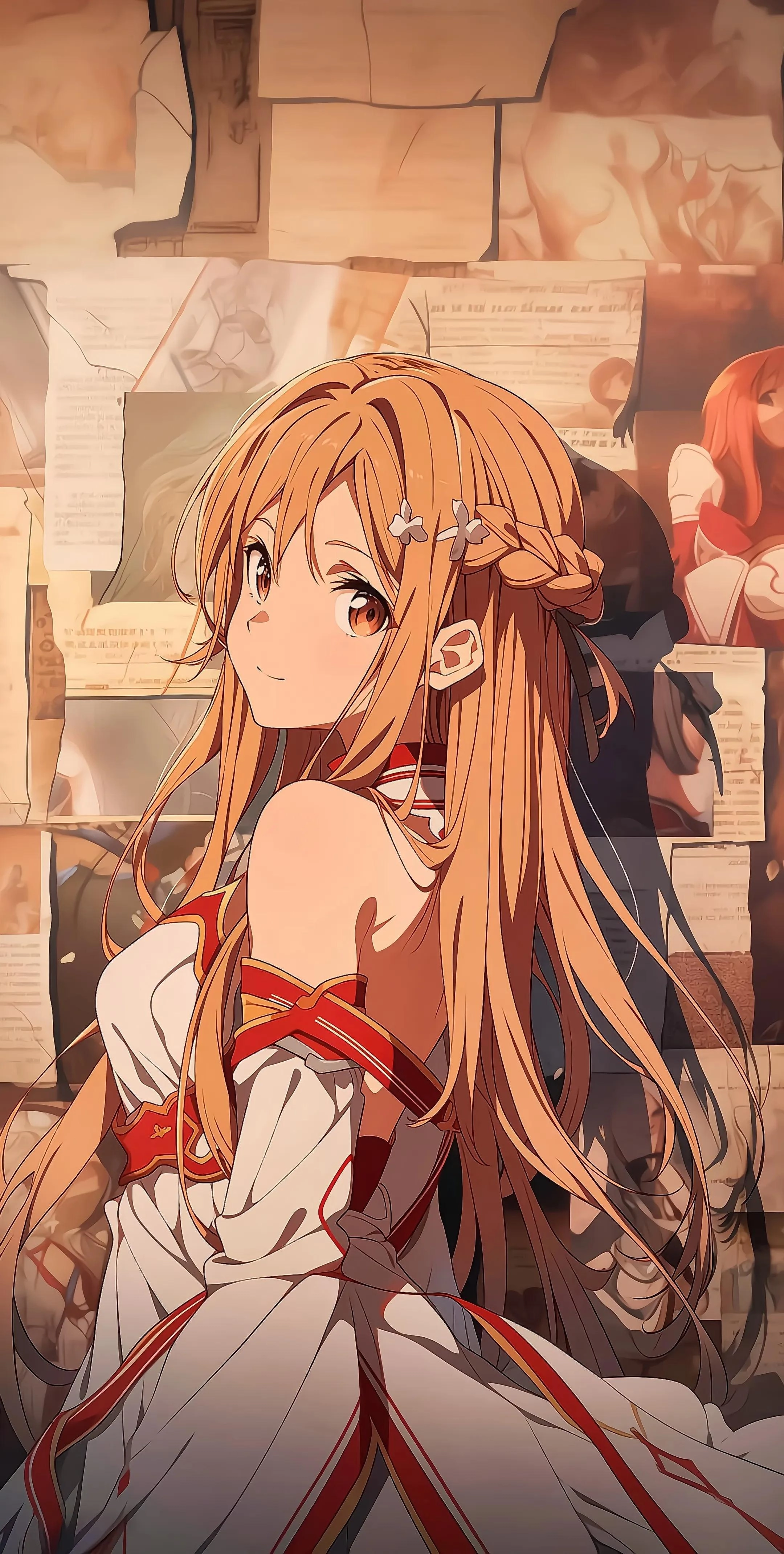 二次元手机壁纸·报纸墙背景壁纸