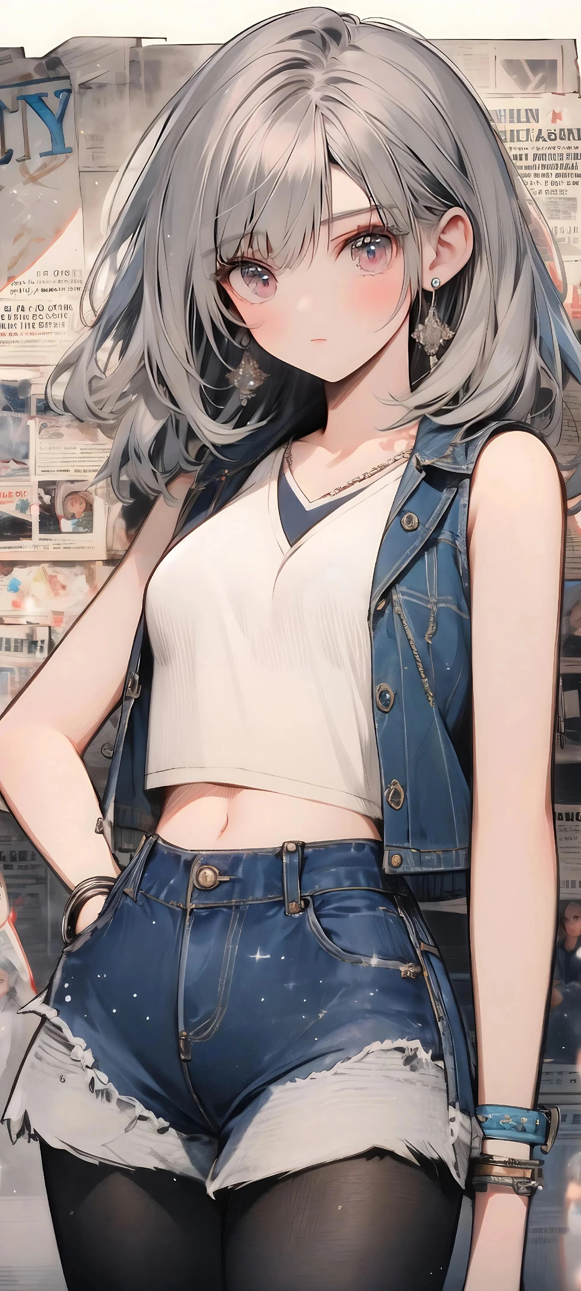 二次元手机壁纸·报纸墙背景壁纸