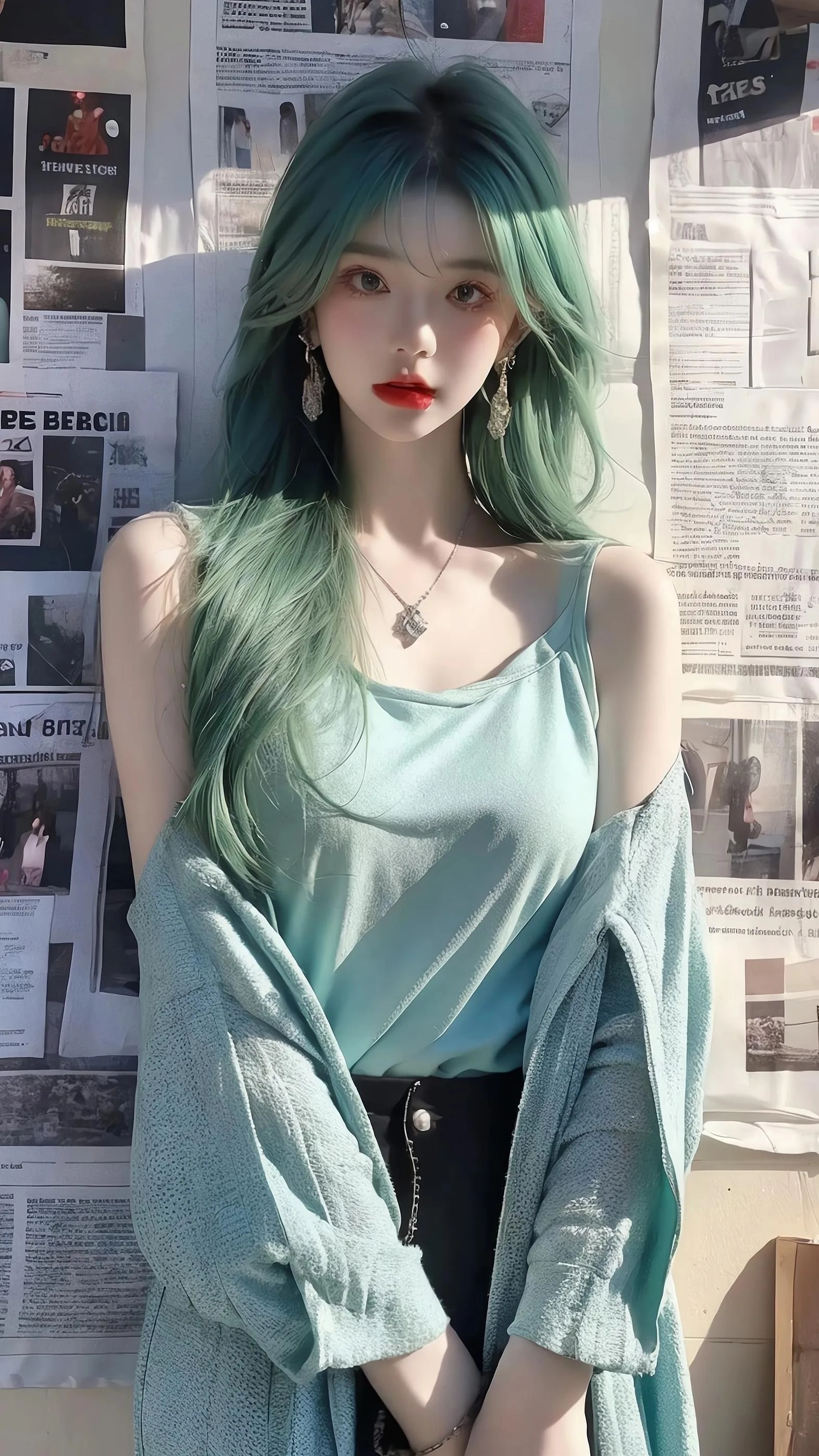 二次元手机壁纸·报纸墙背景壁纸