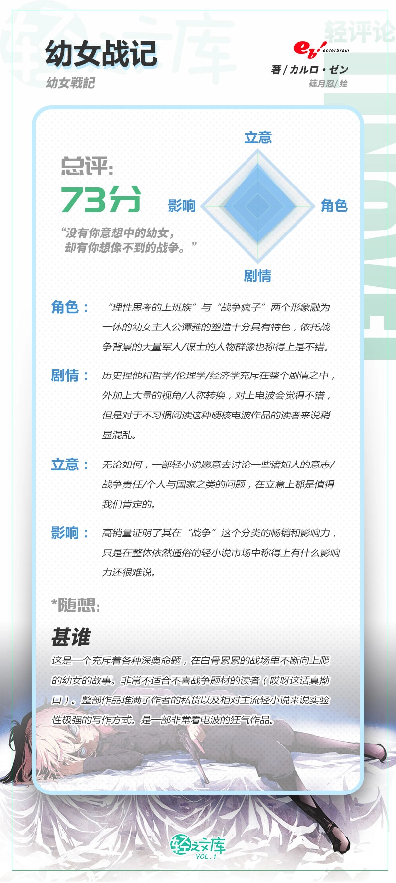 一位网友是这么评价《谭雅战记》的