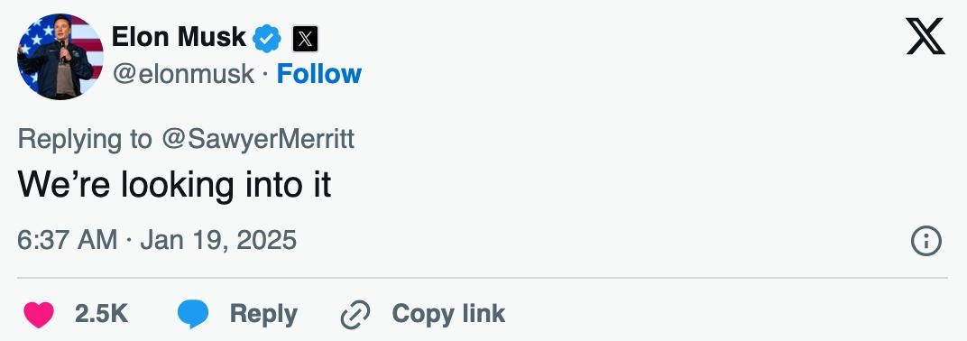 埃隆·马斯克称X正在