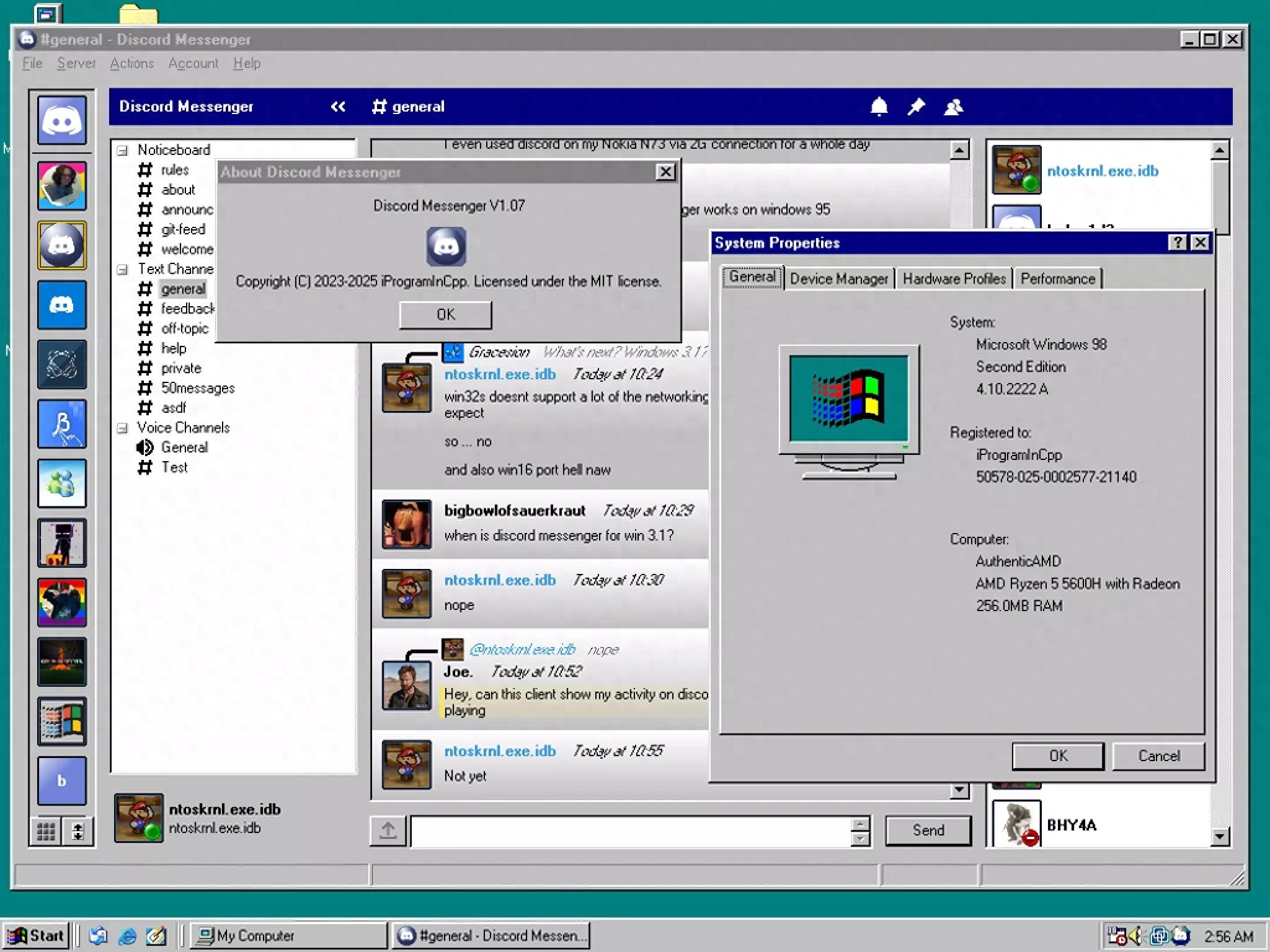 Discord现在可以在Windows 98（甚至95）上运行 - 万事屋 | 生活·动漫·娱乐综合社区-银魂同好聚集地