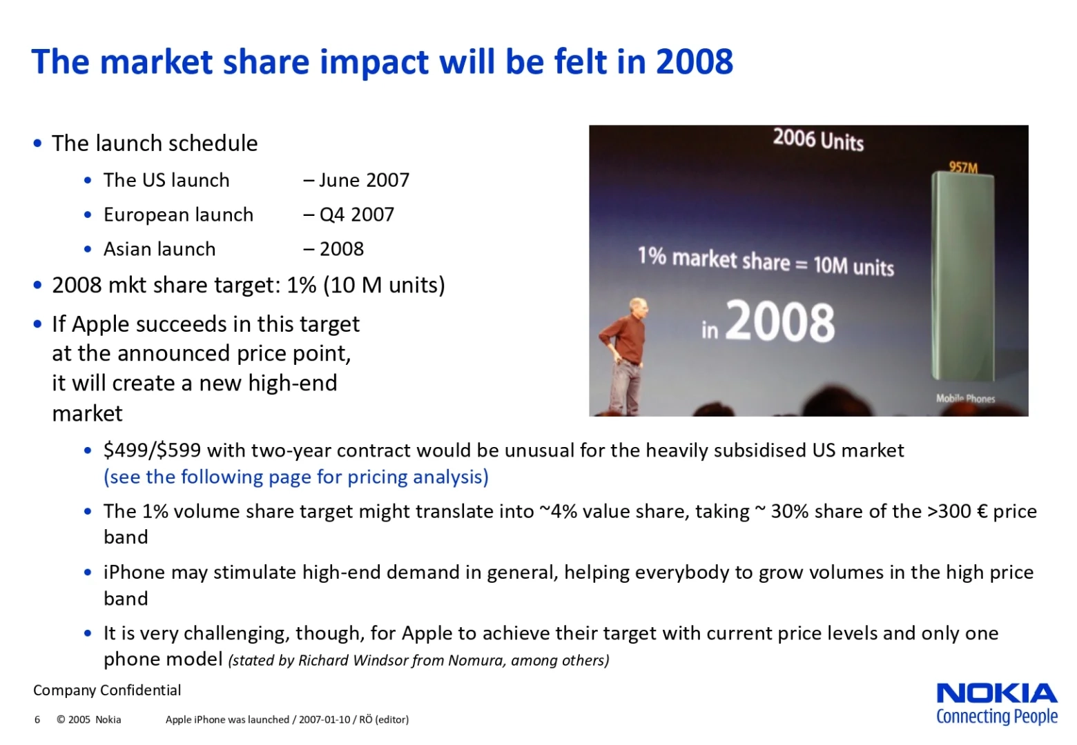 外网上在疯传一份诺基亚2007年时的内部PPT