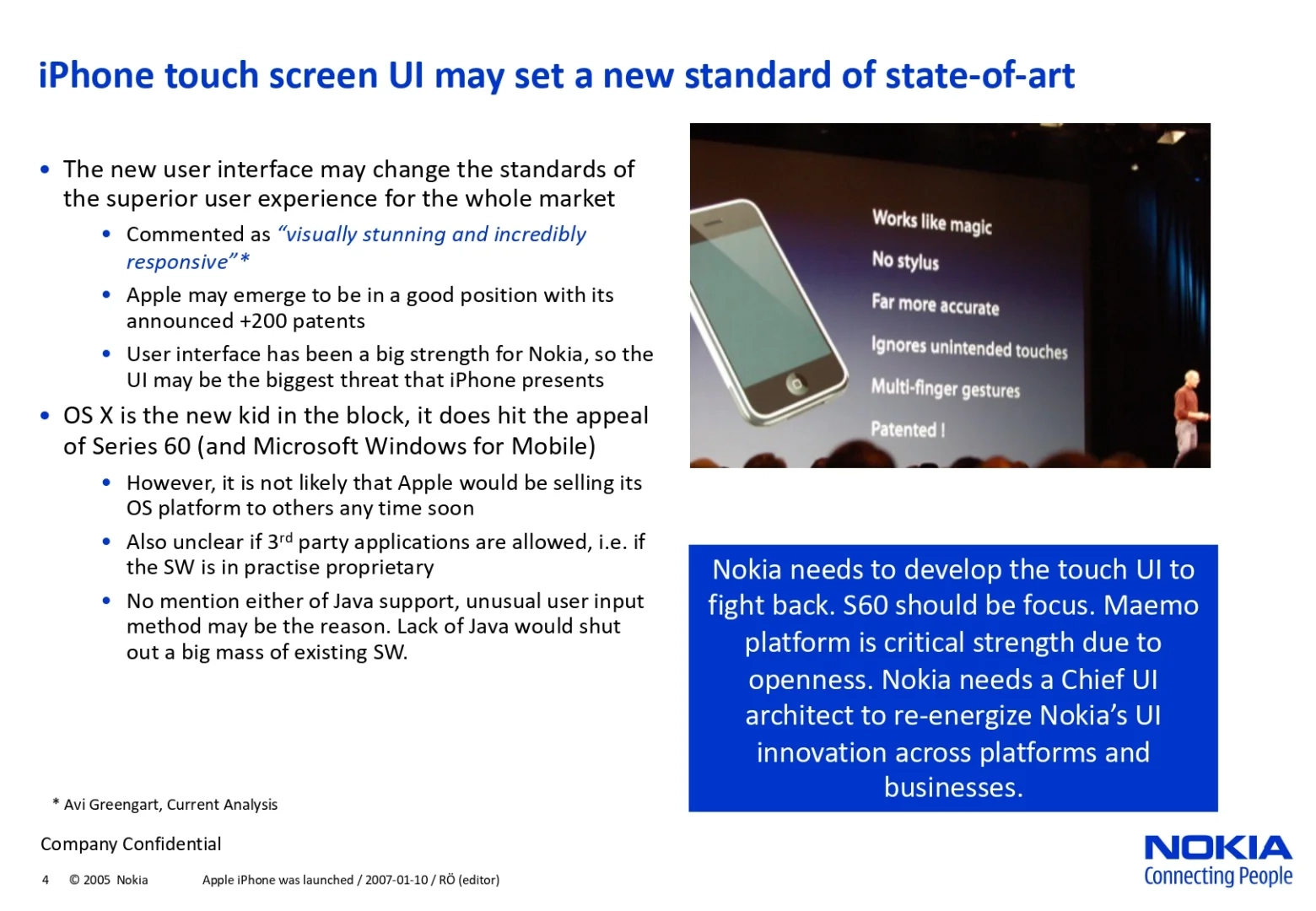 外网上在疯传一份诺基亚2007年时的内部PPT