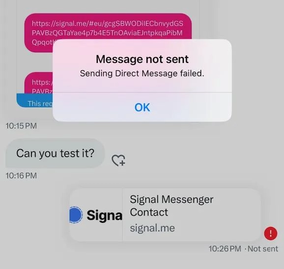 X正在禁止转向Signal加密消息服务的链接 因为联邦雇员通过它向记者爆料