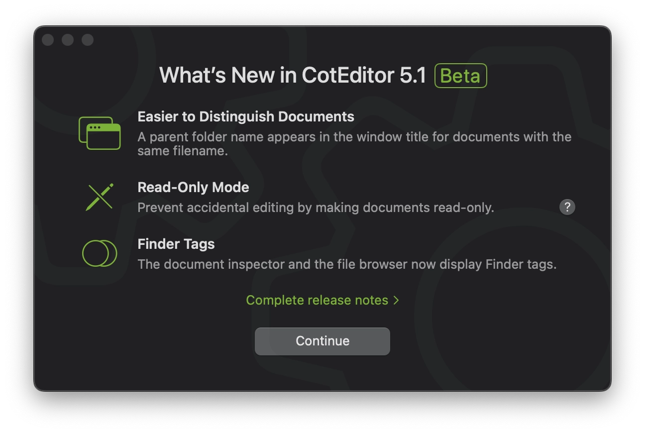 CotEditor在苹果App Store更新5.1 Beta - 软件交流银魂 - 科技改变生活 - 万事屋 | 生活·动漫·娱乐综合社区-银魂同好聚集地