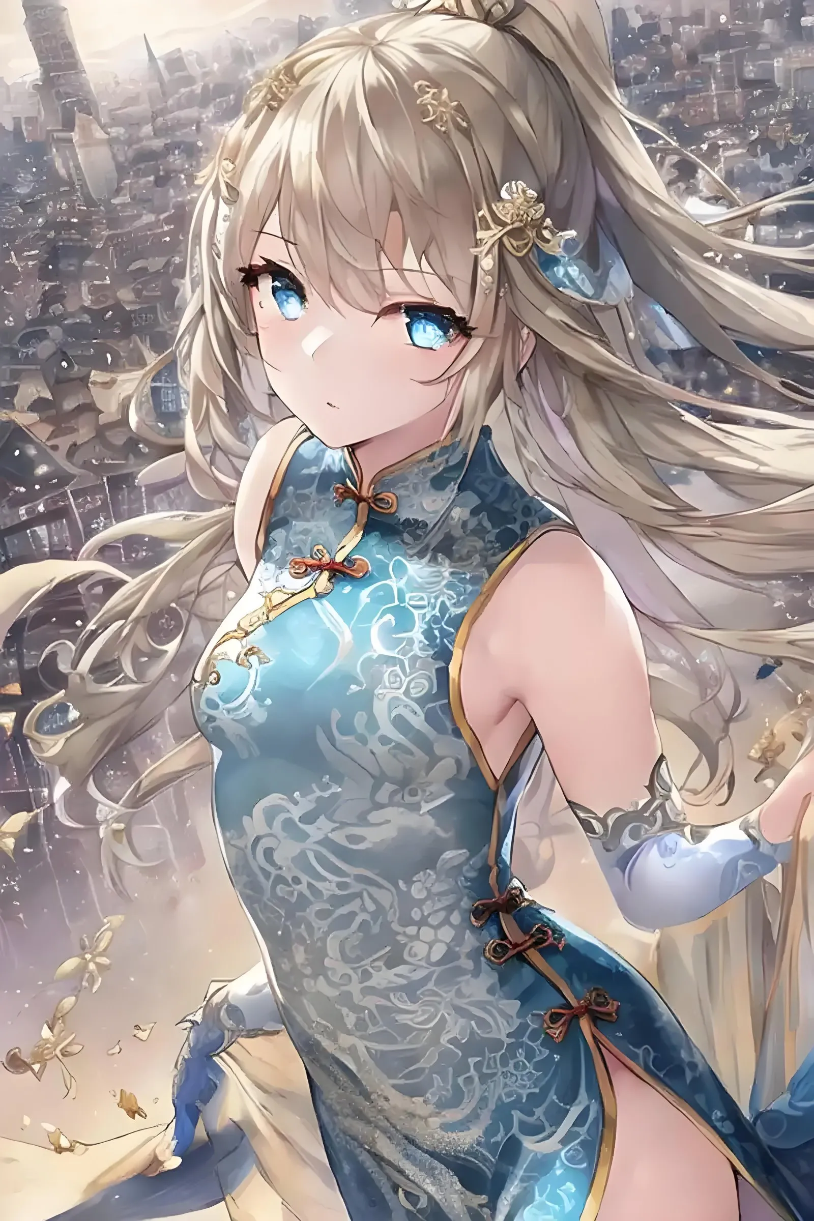 二次元旗袍少女壁纸分享，竖屏的那种