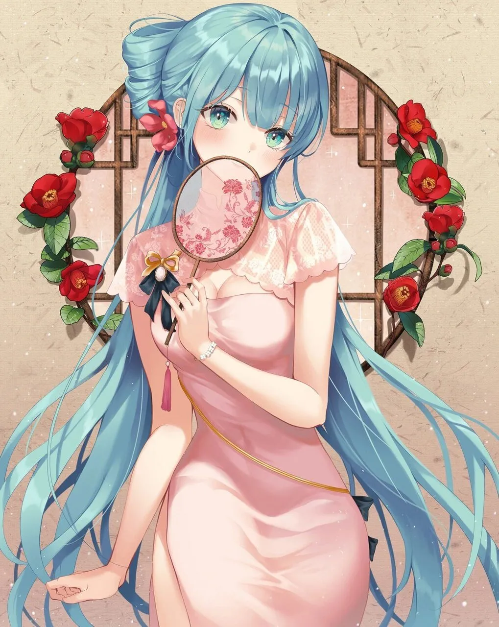 二次元旗袍少女壁纸分享，竖屏的那种