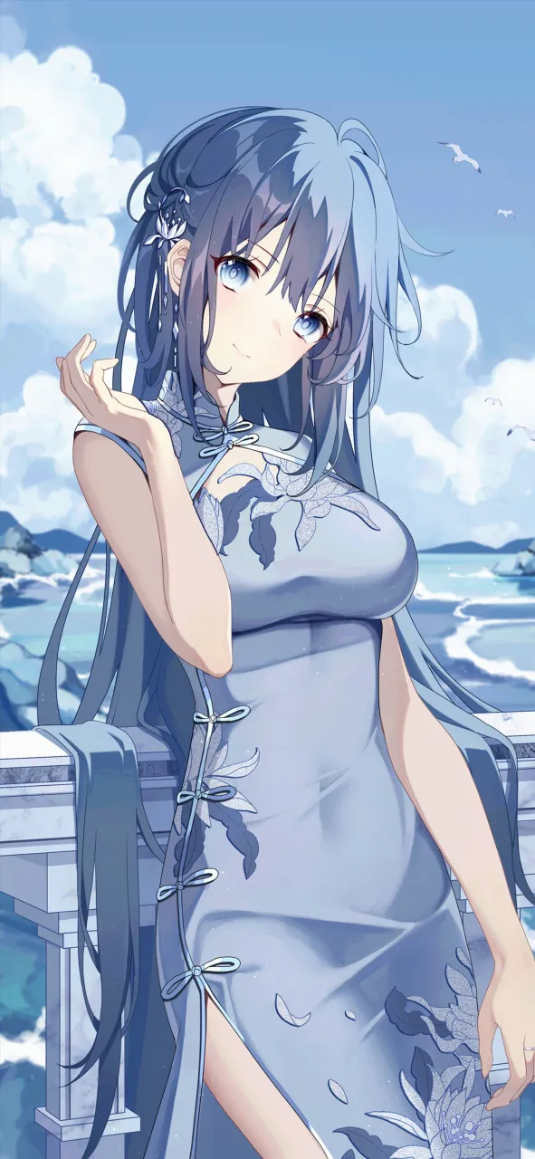 二次元旗袍少女壁纸分享，竖屏的那种