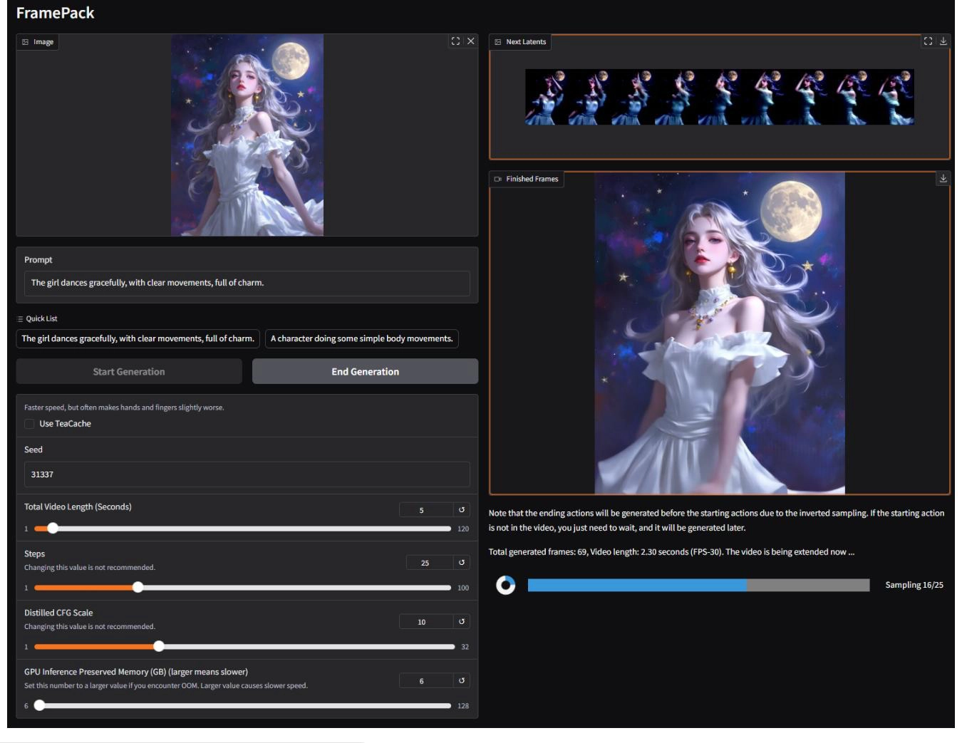 能在笔记本GPU上高效生成视频的模型：FramePack - 万事屋 | 生活·动漫·娱乐综合社区-银魂同好聚集地