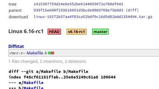 Linus Torvalds 宣布首个 Linux 内核 6.16 候选版本
