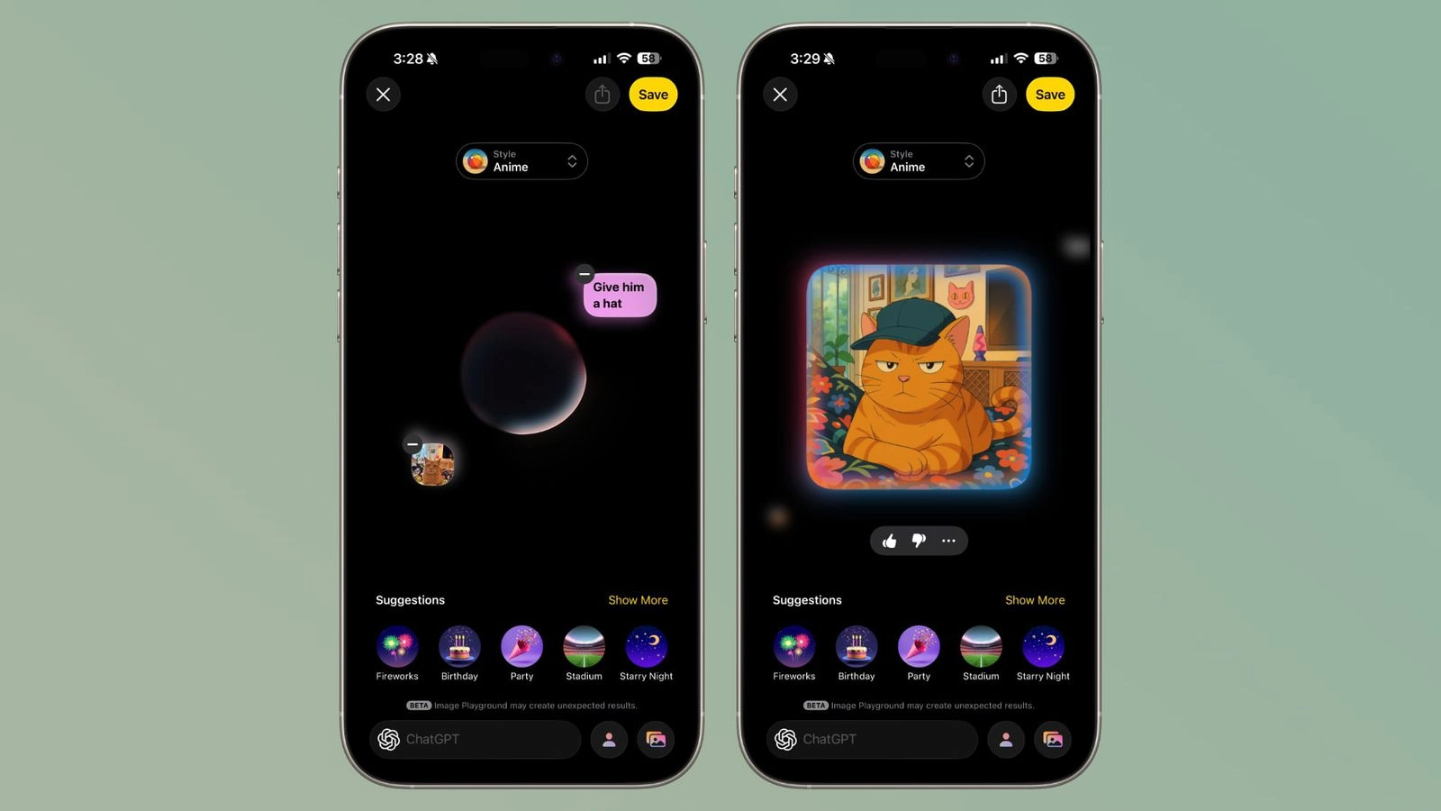 iOS 26中的Image Playground集成ChatGPT 可呈现动漫风格图像