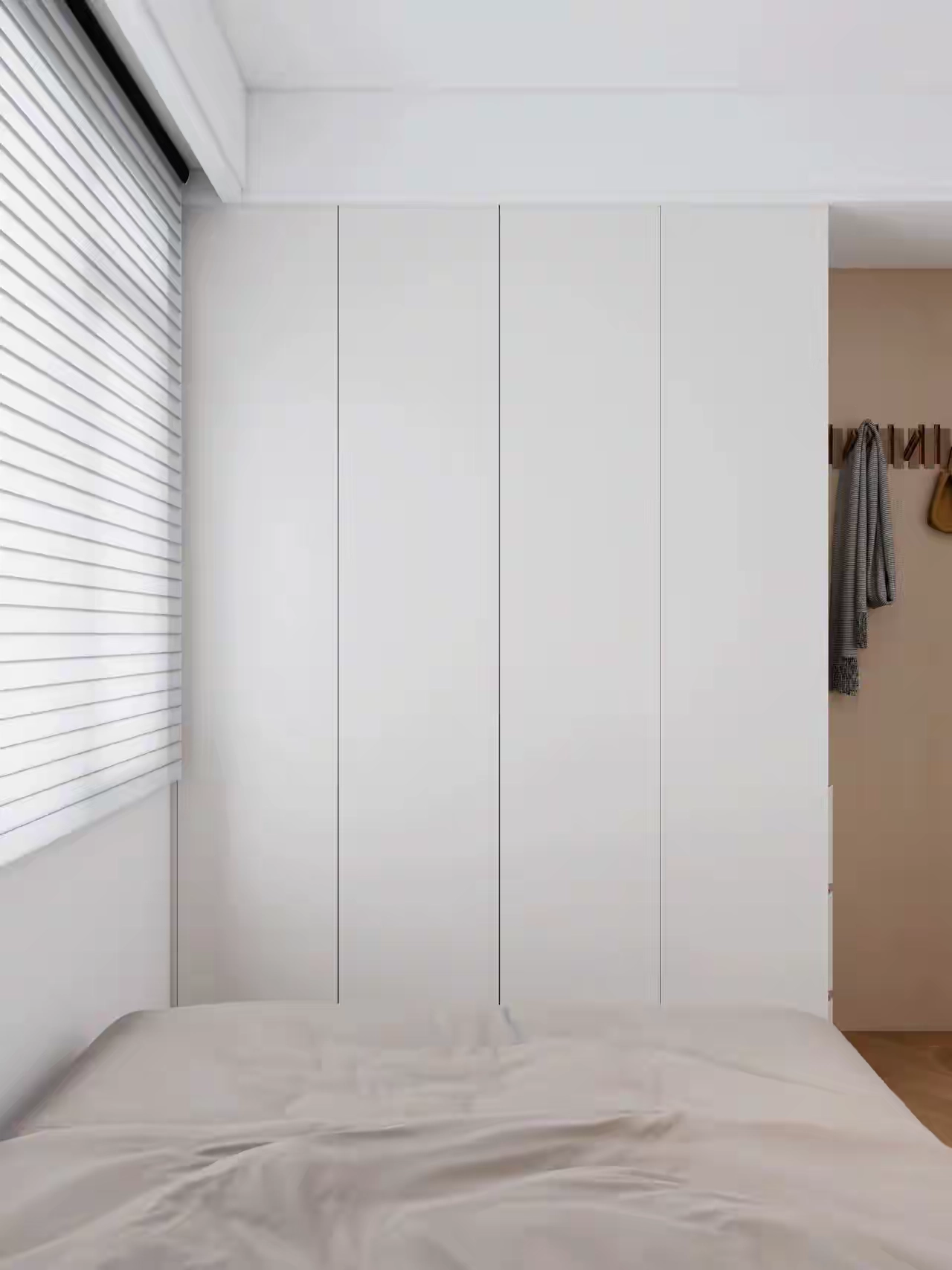 不足10平米小卧室设计布局，床尾衣柜衔接卧室门多出一个次净衣区 - 万事屋 | 生活·动漫·娱乐综合社区-银魂同好聚集地