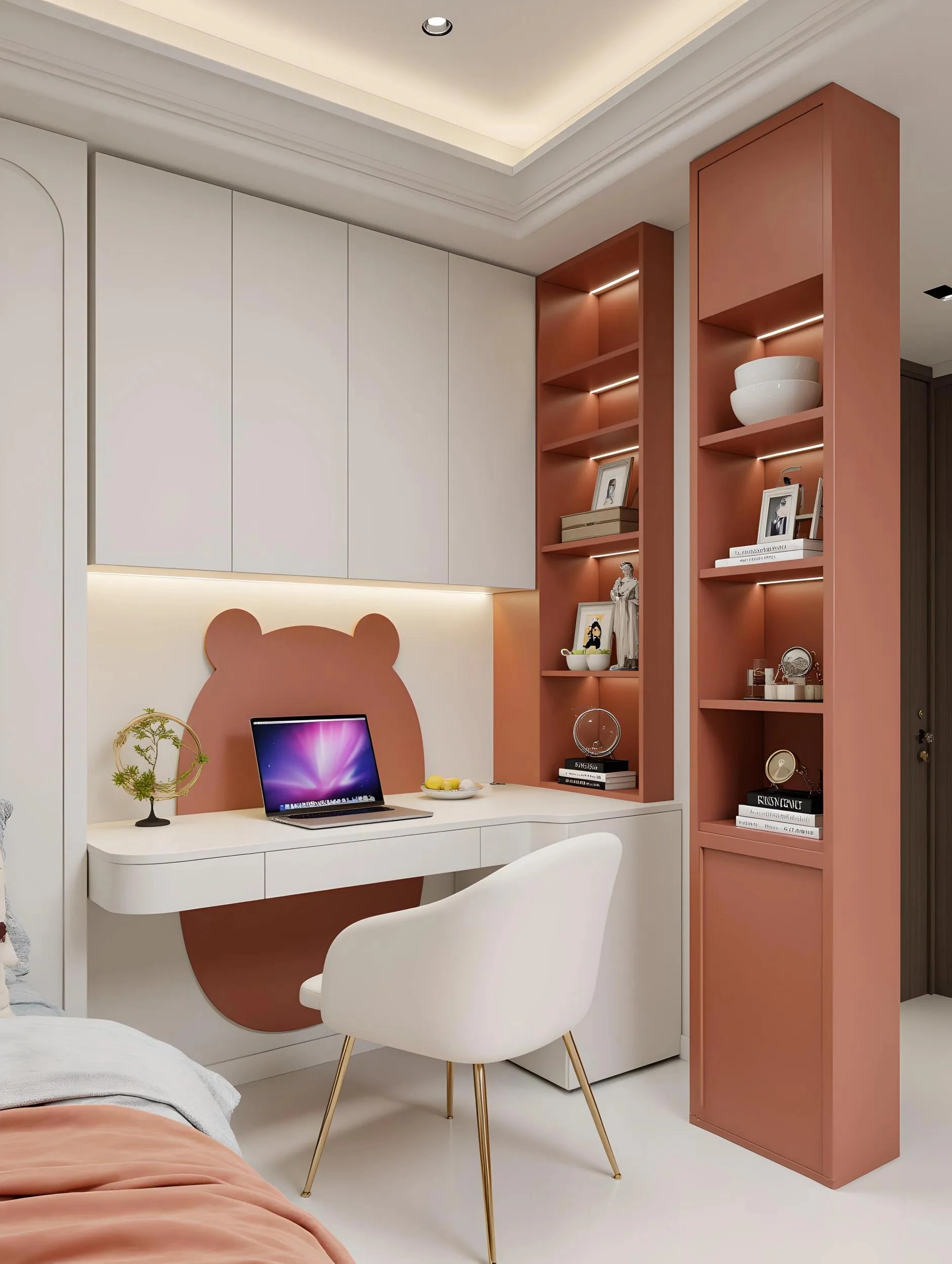 给小户型做一些参考，8㎡儿童房，书桌衣柜一体设计