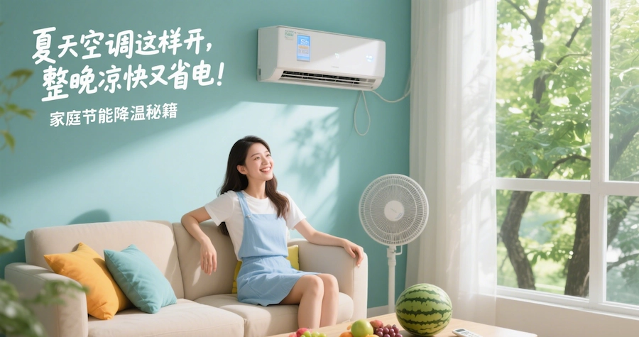 夏天空调这样开，整晚凉快又省电！家庭节能降温秘籍