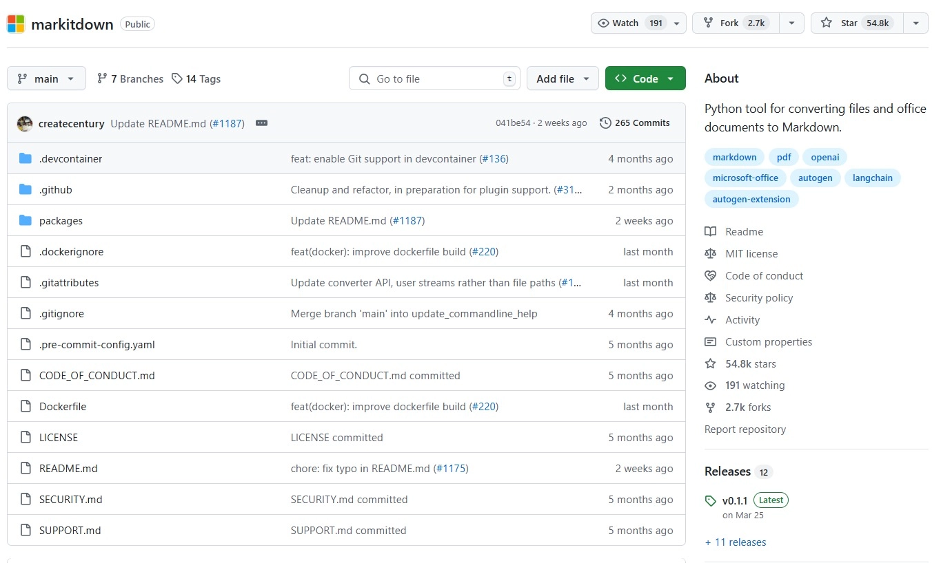 微软开源MarkItDown:全能文档转换工具实测与同类对比 - 万事屋 | 生活·动漫·娱乐综合社区-银魂同好聚集地
