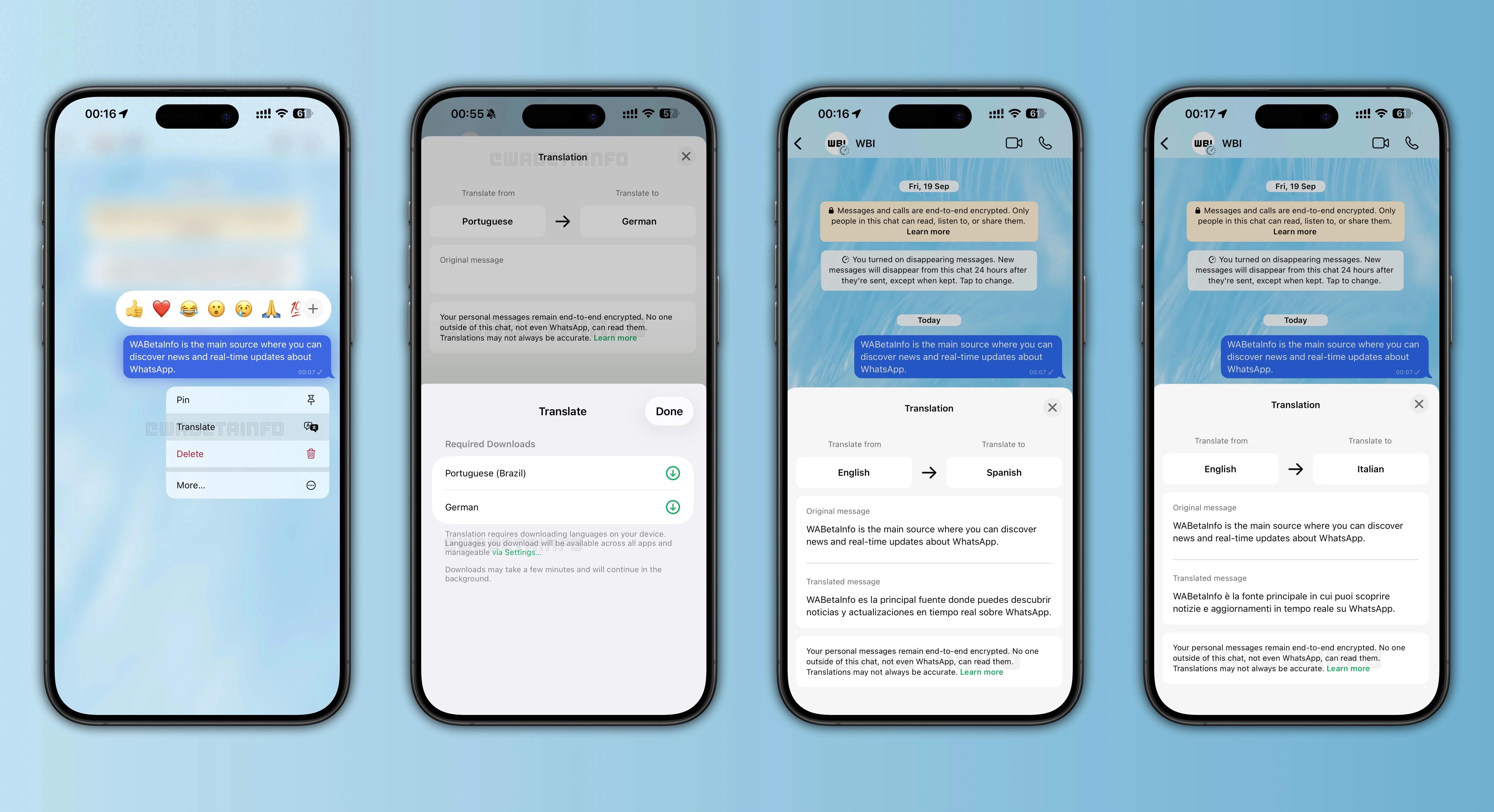 WhatsApp为iOS用户推出注重隐私的消息翻译功能