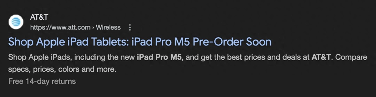 AT&T官网提及搭载M5芯片的下一代iPad Pro - 万事屋 | 生活·动漫·娱乐综合社区-银魂同好聚集地