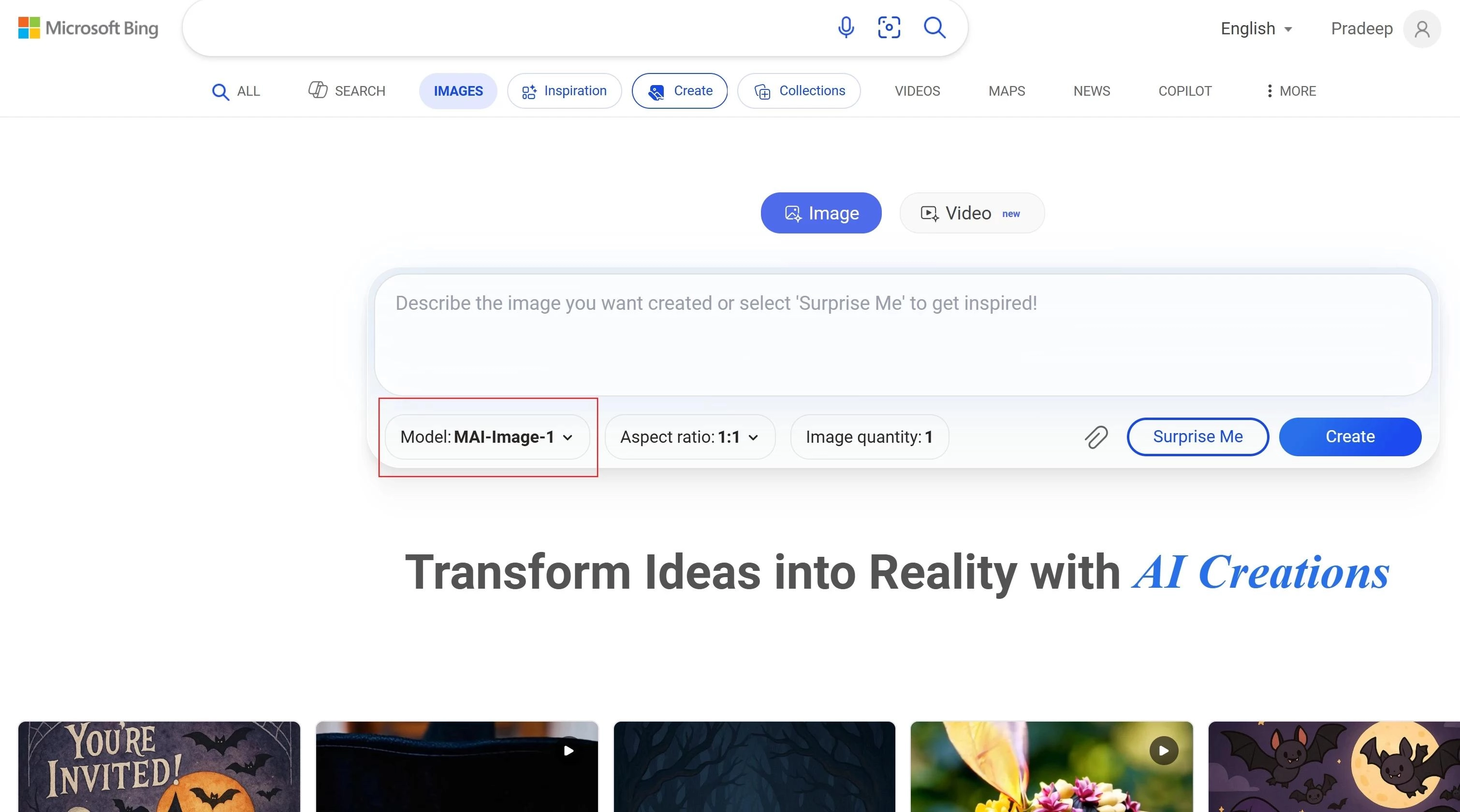 微软在Bing上推出MAI-Image-1 AI图像生成模型