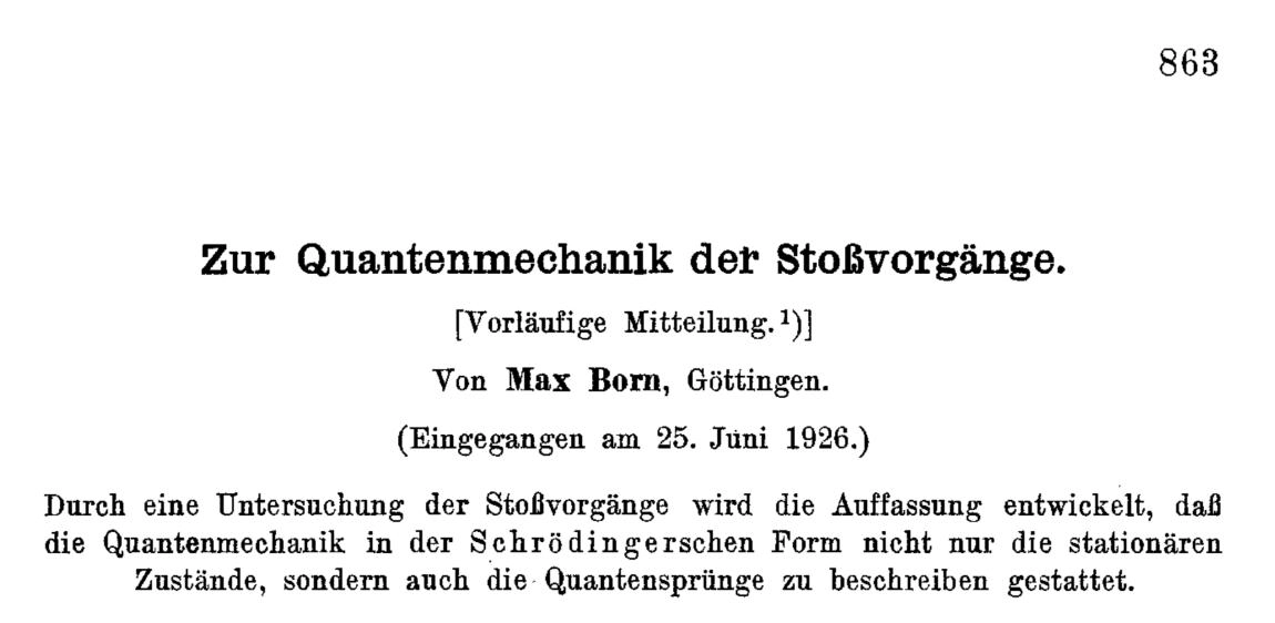 当爱因斯坦说“上帝不掷骰子”，玻恩如何为“概率”正名？