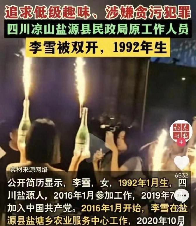 玩的花！四川90后美女干部李雪被双开，追求的“低级趣味”这么多