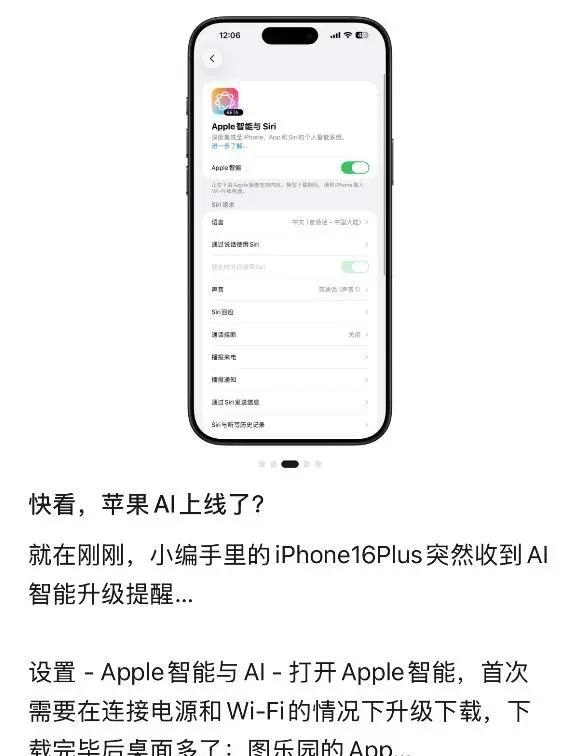 有网友发现国行 iPhone 突然弹出苹果 AI 激活提示 - 万事屋 | 生活·动漫·娱乐综合社区-银魂同好聚集地