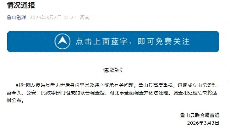 网友称母亲去世后“被结婚”、身份遭长期冒用，河南鲁山发布通报 - 万事屋 | 生活·动漫·娱乐综合社区-银魂同好聚集地