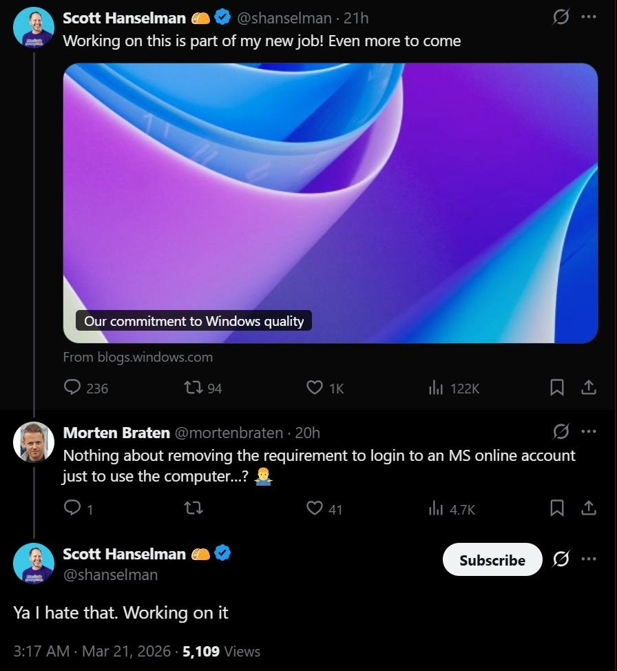 Windows 11 有望取消强制微软账号登录安装流程