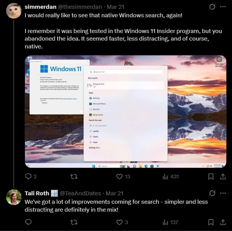 微软确认大幅改进 Windows 11 搜索功能