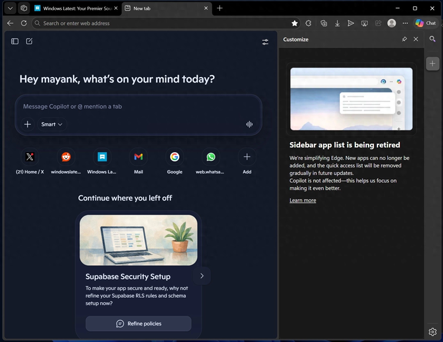 微软将精简Windows 11版Edge 率先对侧边栏“开刀” - 万事屋