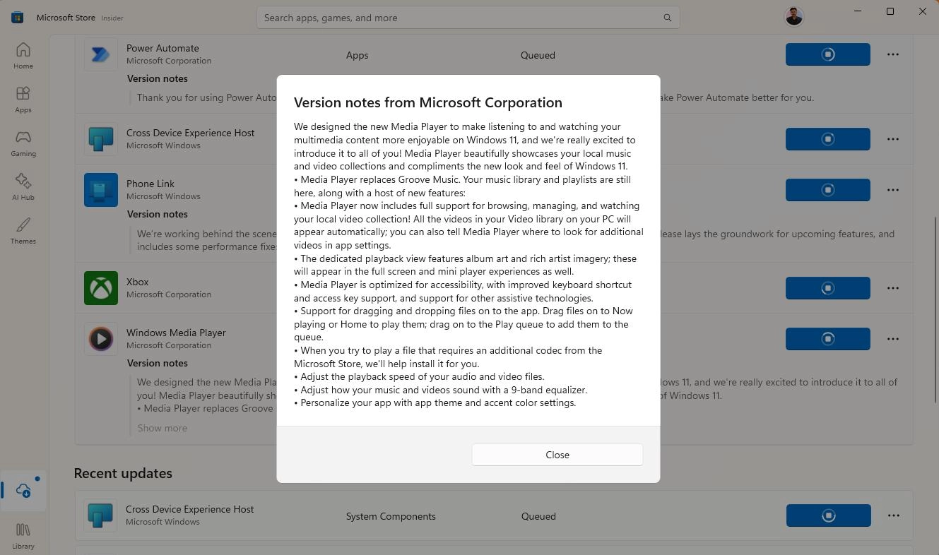 Windows Media Player仍在继续开发 性能与旧版存在差距