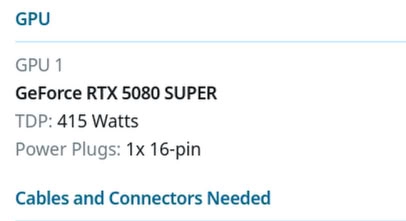 GeForce RTX 50 Super 系列显卡疑似曝光 三款新型号现身电源计算器