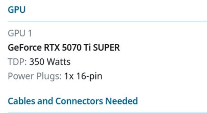 GeForce RTX 50 Super 系列显卡疑似曝光 三款新型号现身电源计算器