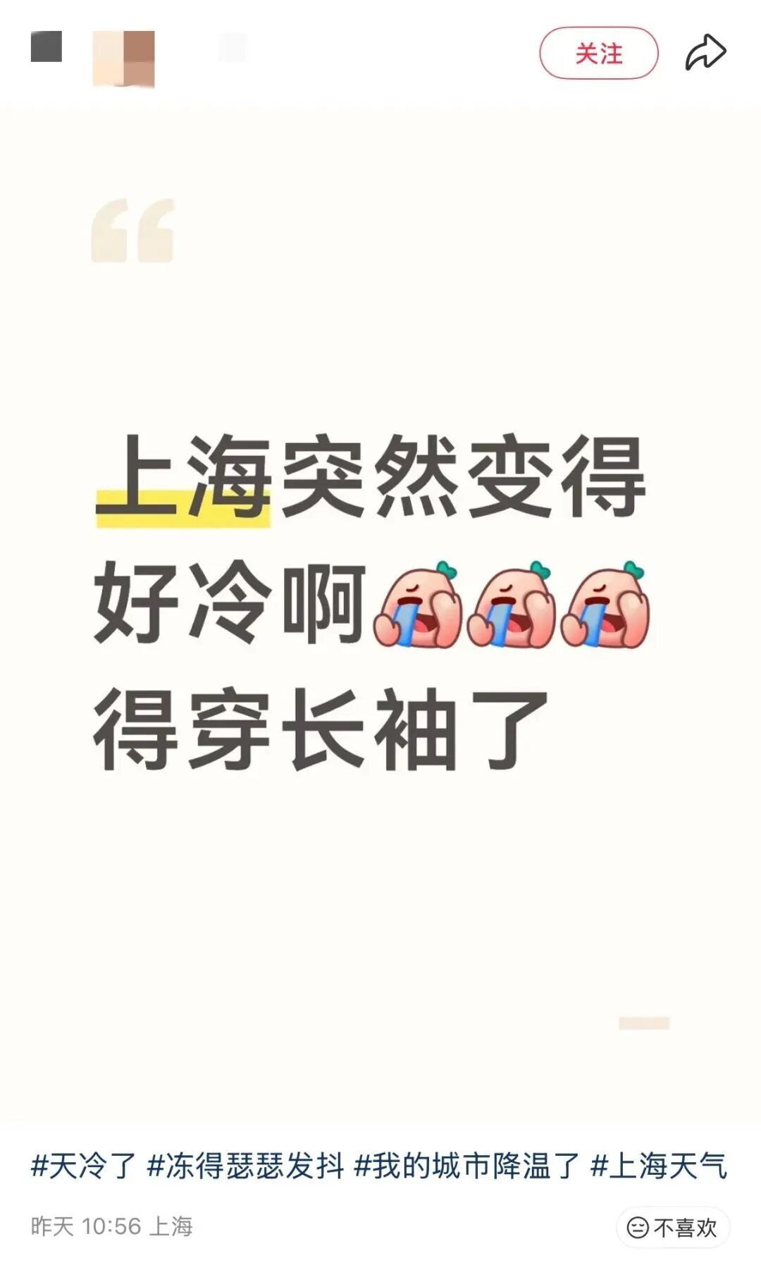 新一轮冷空气来袭!上海最低气温将跌至10℃出头!雨什么时候停?