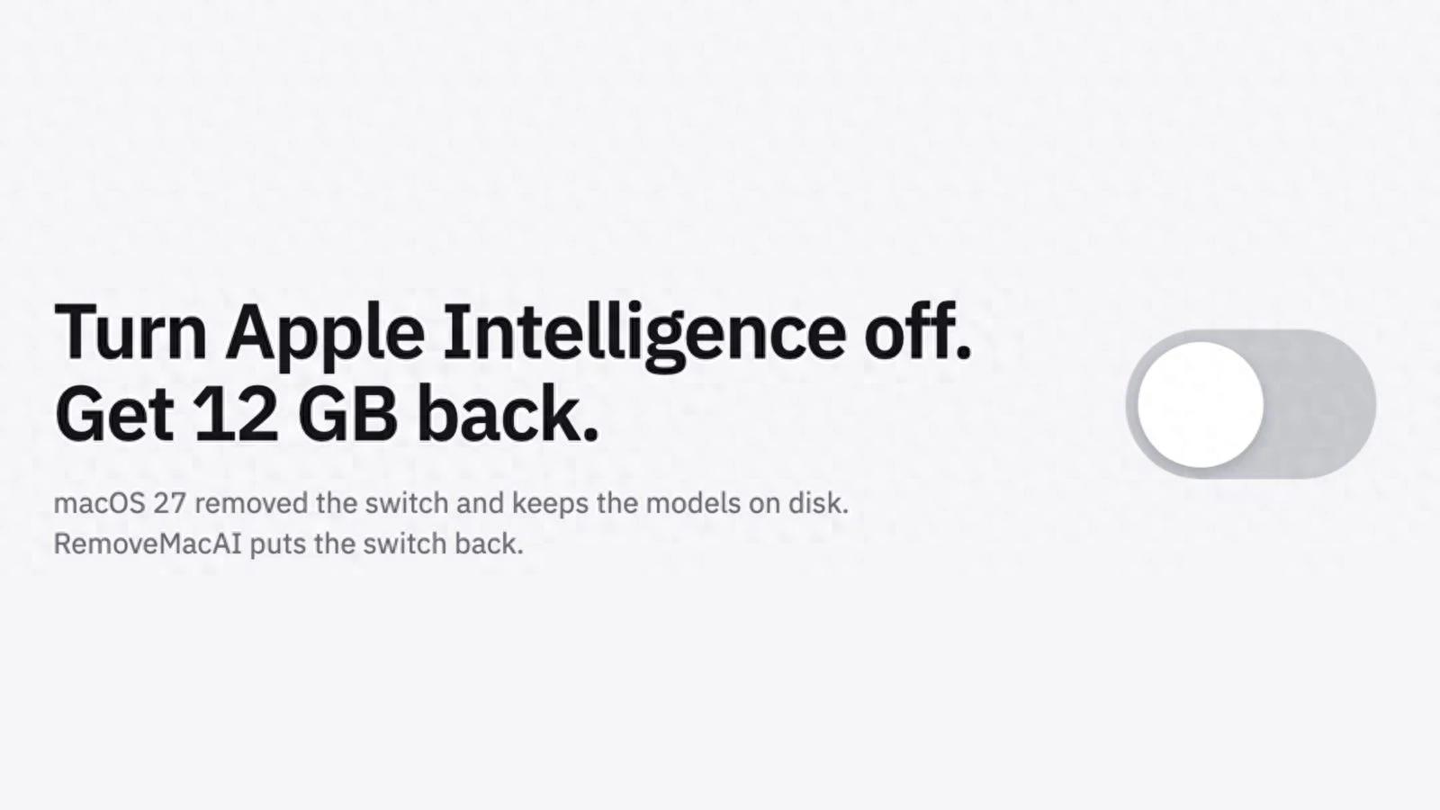 开源工具可移除Apple Intelligence模型 Mac用户最高可收回数十GB存储空间